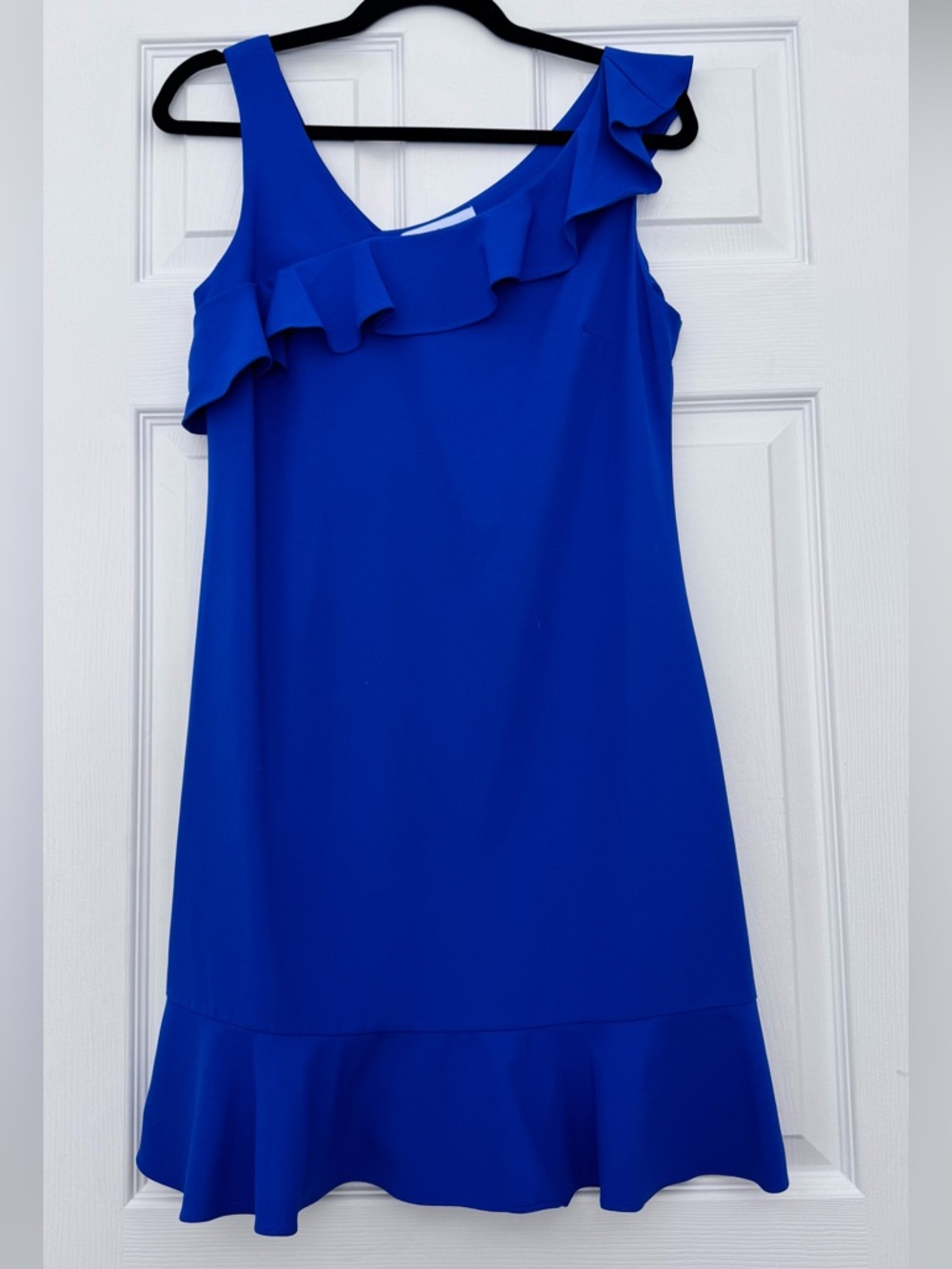 Nichole Miller Ruffle Blue Dress